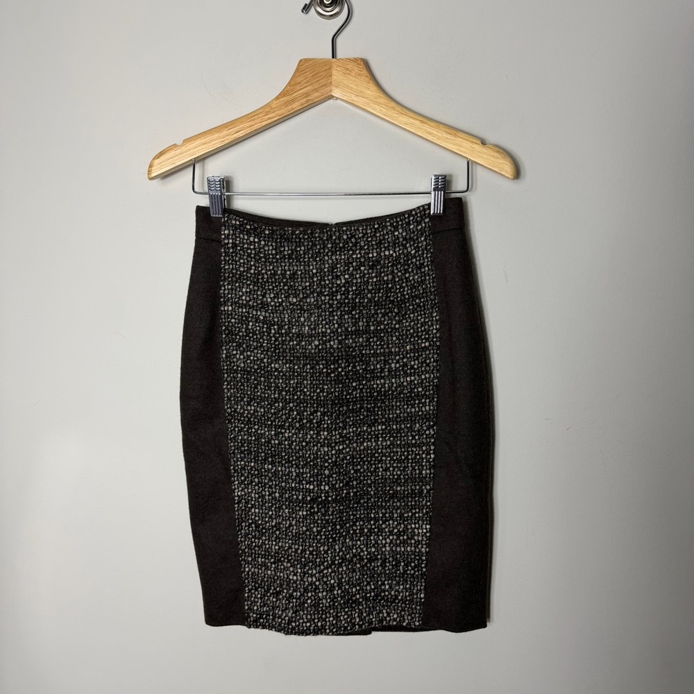 Max Mara Wool Tweed Pencil Skirt Brown Multi Size 2 *1003